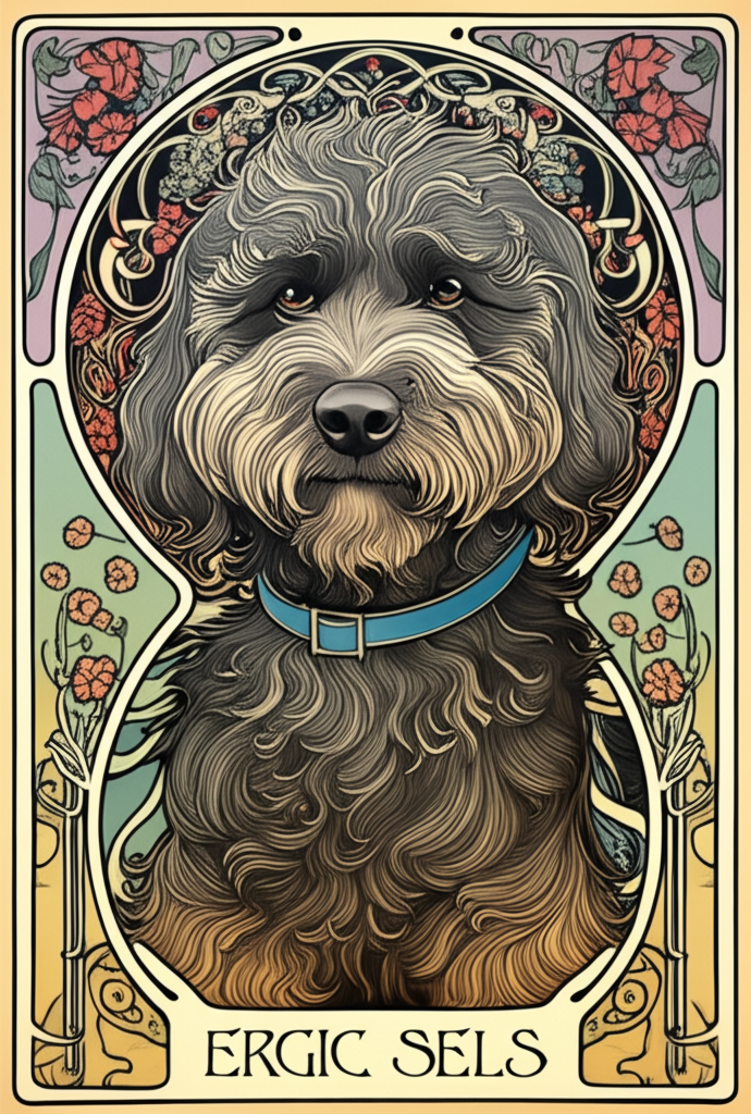 Art Nouveau dog art style