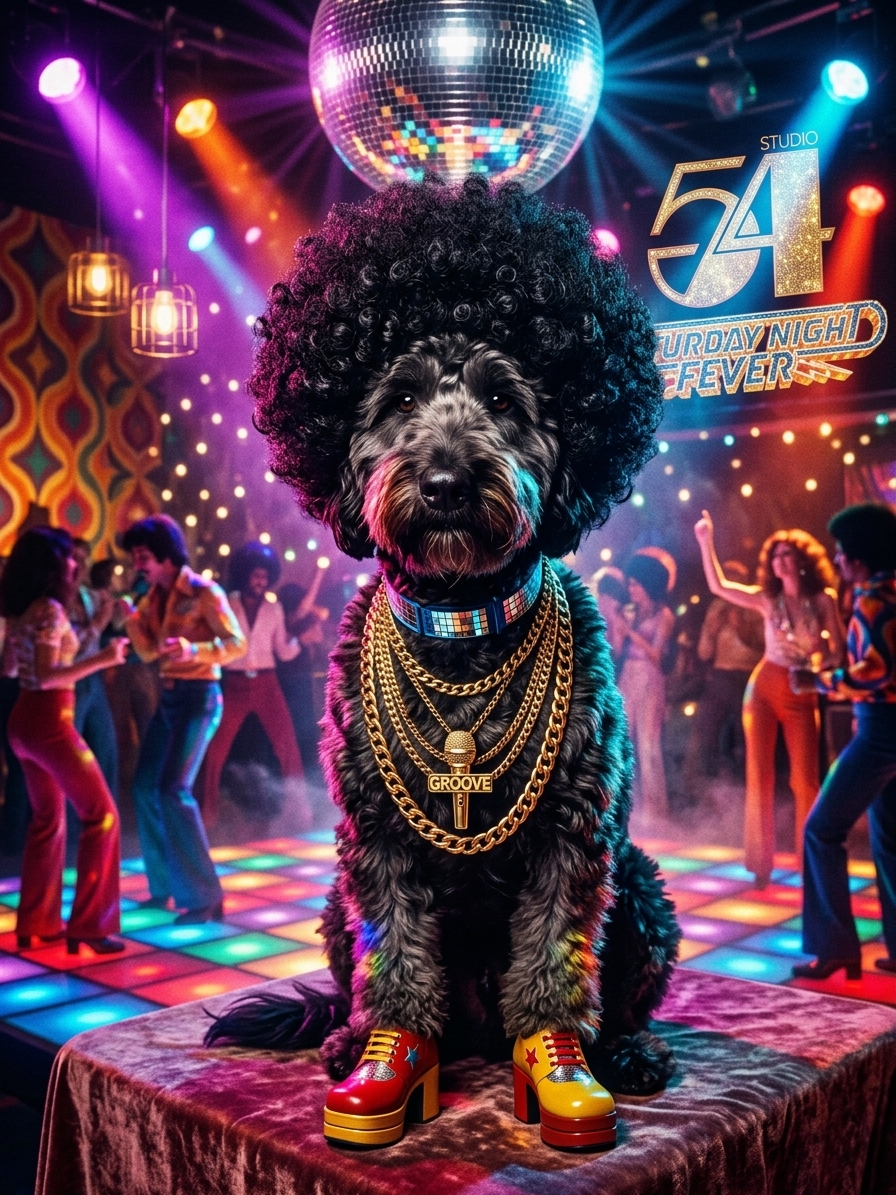 Disco Funk dog art style