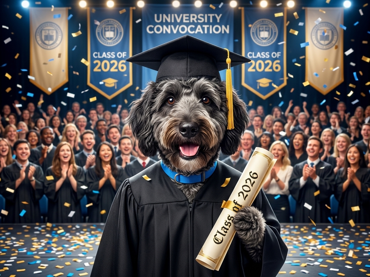 Proud Graduate dog art style