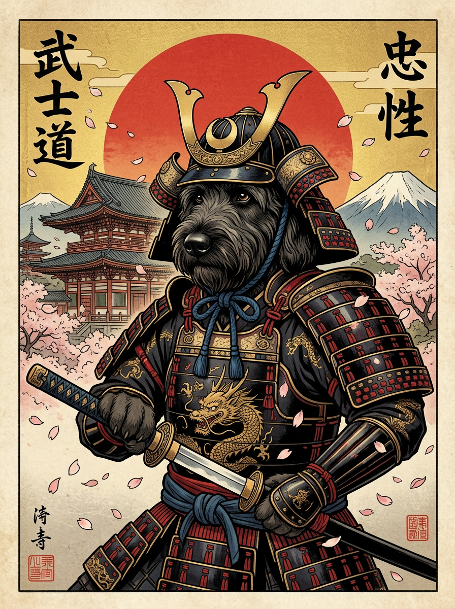 Samurai Warrior dog art example 1