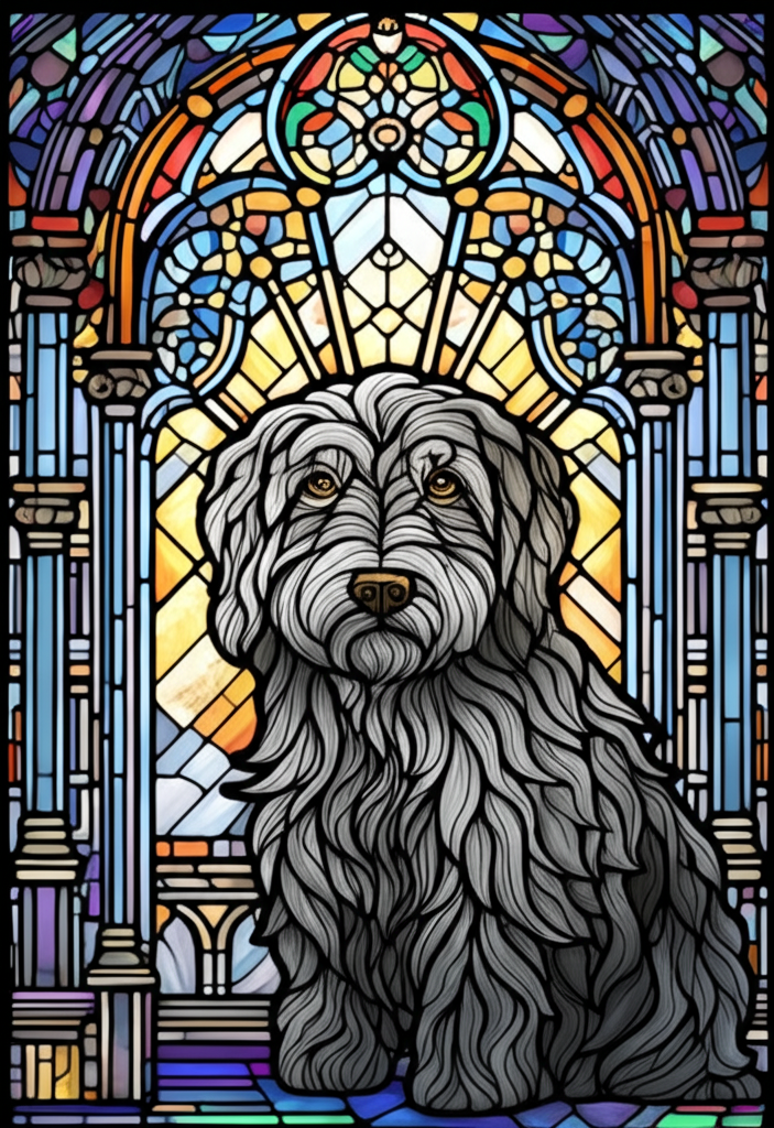 Stained Glass dog art style