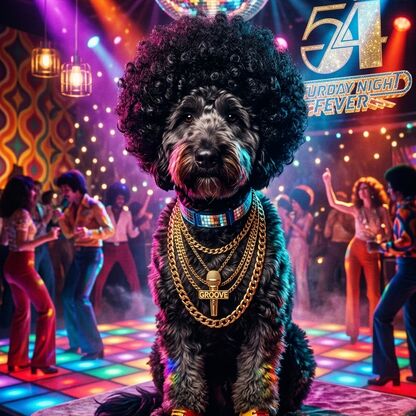 Disco Funk dog art style