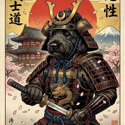 Samurai Warrior dog art style