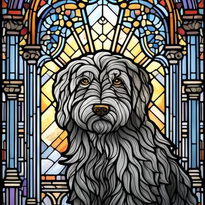 Stained Glass dog art style