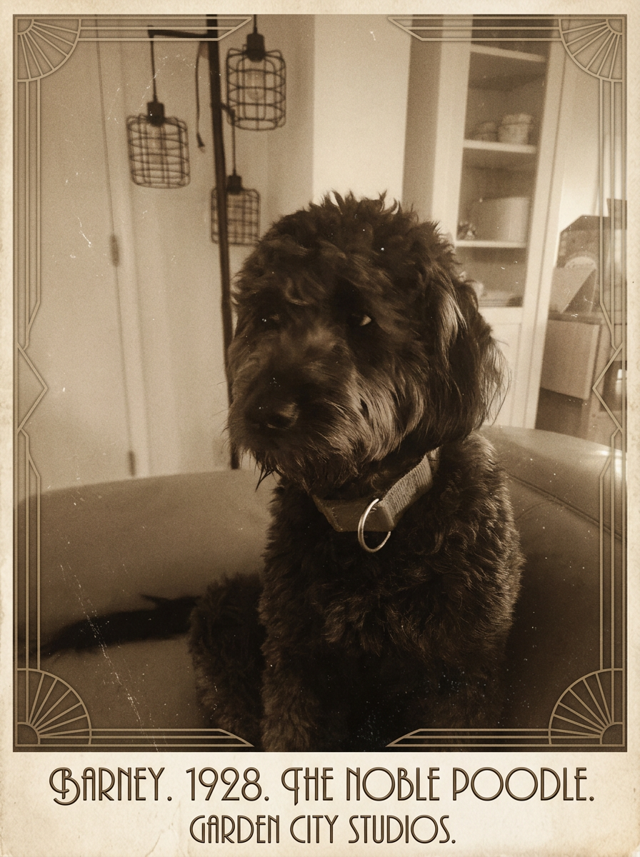 Vintage Photograph dog art style