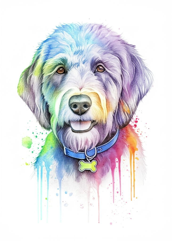 Watercolor Dream dog art style